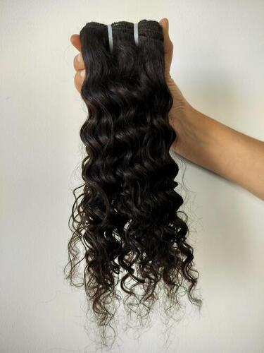 Remy Deep Curly Human Hair Weft Extensions - Color: Natural