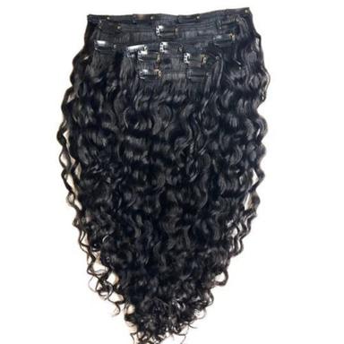 Black Raw Remy Natural Curly Human Hair Clip In Extensions