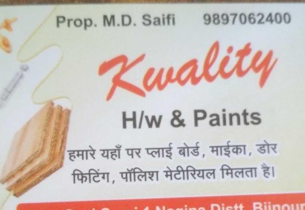 Kwality Hardware and Paints