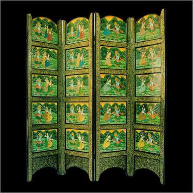 Green Color Wooden Partition With Beautiful Painting Application: Home