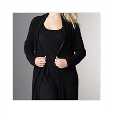 Cotton Plain Black Color Knitted Nightwear For Ladies