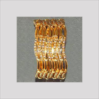 Gold Bangles With Studded Diamond