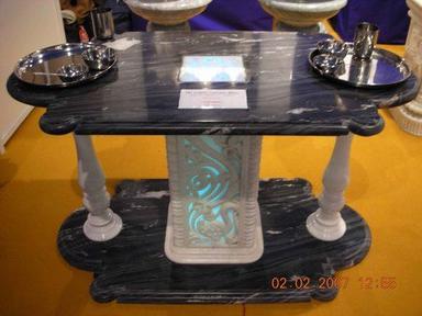 Indian Style Black And White Marble Dinning Table