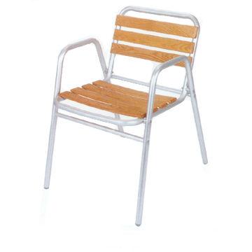 Wood Low Back Aluminum Oak Chair