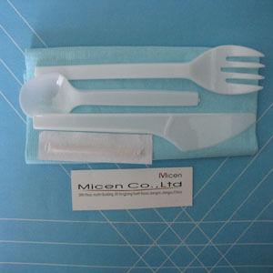 White Airline Plastic Cutlery Set