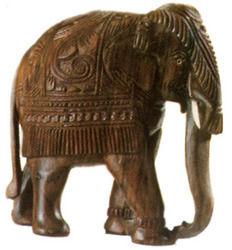 कश्मीर हाथ से बने अखरोट की लकड़ी पर नक्काशीदार हाथी
