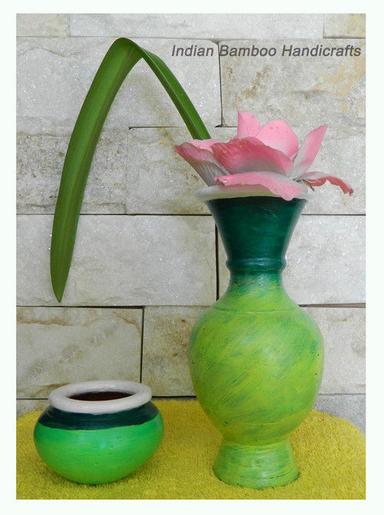 Flower Vase And Pot - Lime Green
