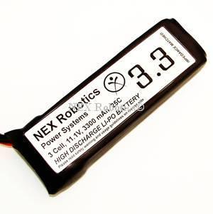Lithium Polymer 3 Cell, 11.1V, 3300mAh, 25C Discharge Battery