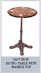 Cast Iron Bistro Table With Marble Top