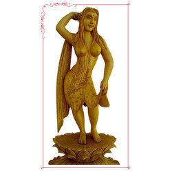 Wooden Lady Sculpture