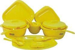 Yellow Color Plastic Dinner Sets