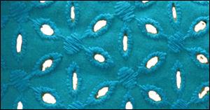 Skyblue Colour Cotton Embroidered Fabrics