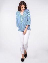 Front Cross Over Stripe Top