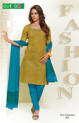 Ladies Salwar Kameez - Color: Sky Blue And Yellow