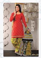 Red Unstitched Salwar Kameez