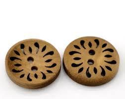 Wood Carved Button