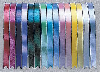 Green And Blue Satin Fabric Ribbons