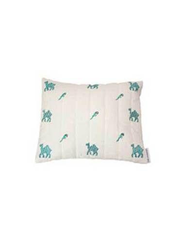Organic Camel And Parrot Quilted Pillow