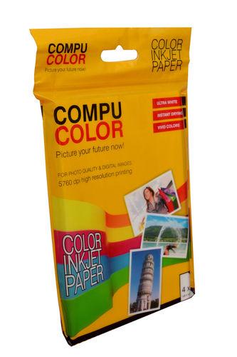  Compucolor Color Inkjet अल्ट्रा व्हाइट ग्लॉस पेपर 268 Gsm 4"x6" 50 शीट - 1 का पैक 