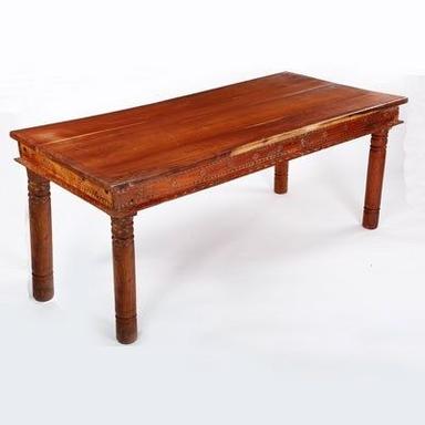 Wooden Dining Table With K.D. Legs and Carving on Frame