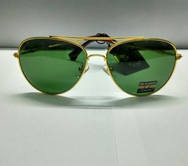Velocity Gold Metal Frame Aviator Sunglasses (Green)