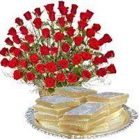 Basket Of 50 Red Roses