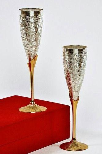 Fancy Brass Wine Glasses Set