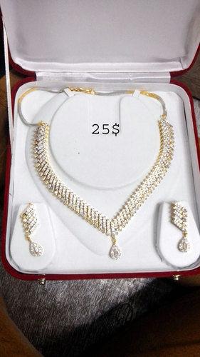 Artificial American Diamond Necklace Set