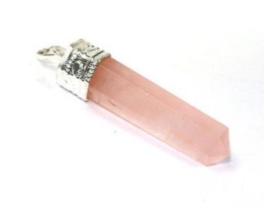 Pencil Shape Rose Quartz Pendant