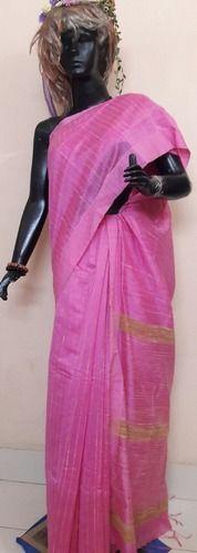 Handloom Silk Cotton Saree With Githcha Stripes All Over Number Of Specimens: 1