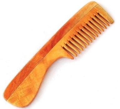 Natural Wooden Neem Comb - Handle Type Hair Grade: Any