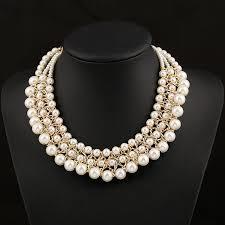 Designer White Pearl Necklace Gender: Female