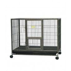 Heavy Duty Dog Cage In Pipe Frame Black Inches
