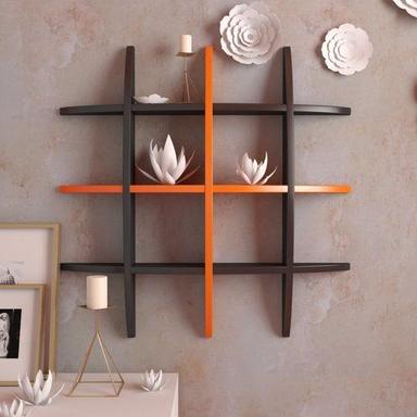 Furniture Hardware Decornation Wall Rack Shelf Globe Shape Floating Wall Unit - Black Orange