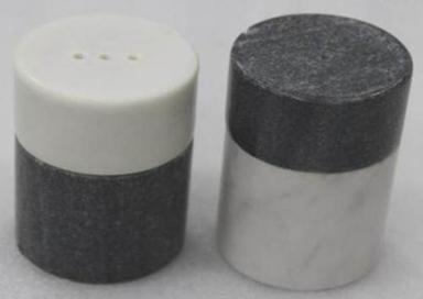 Grey And White Marble Salt And Pepper Set Size: 2X2X3 Inch