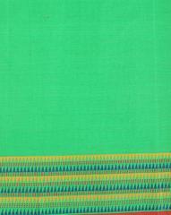 Green Border Printed Handloom Fabric