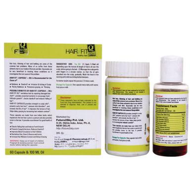 Hair Fit Herbal Anti Dandruff Oil And Capsule Pack (60 Capsule And 100Ml Oil) Recommended For: Adult