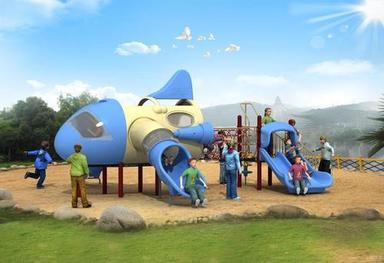 Uv Resistance Lldpe Modern Aircraft Series Outdoor Playground Slides Wd-Fj009