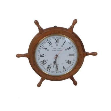 Sheesham Wood Wooden Ship Wheel Clock