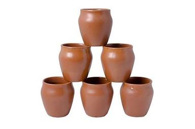 Brown Porcelain Tea Kulhar Kulhad Chai Cup Set Of 6