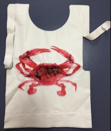 Custom Logo Printing Disposable Pe Plastic Bib With Lobster