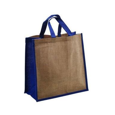 Brown And Blue Jute Carry Bag