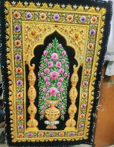 Silk Yarn Flower Pot Wall Hanging