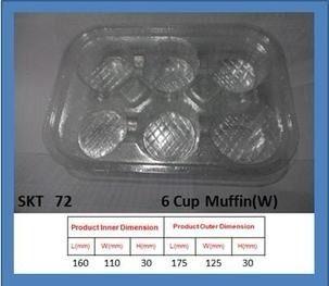 6 Cup Muffin Packaging Tray