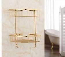 Wall Mounted Two Tier Brass Basket