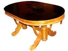 Teak Wood Dinning Table With Glass Top