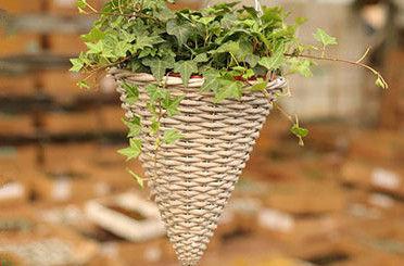 Hanging Wicker Garden Plant Basket