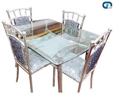 Rectangular 4 Seater Stainless Steel Dining Table