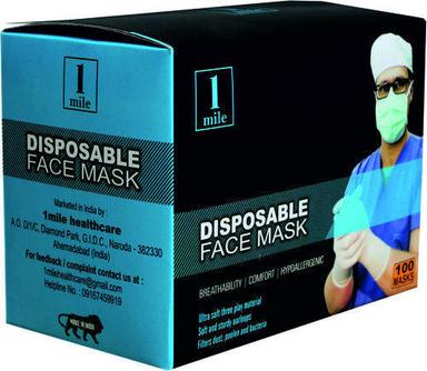 1 Mile Disposable Face Mask (Pack of 100)