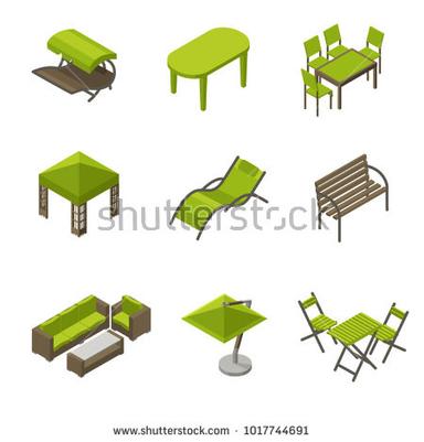  गार्डन वुडन और प्लास्टिक टेबल और कुर्सियां 